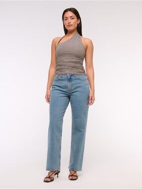 Abercrombie & Fitch Curve Love High Rise Vintage Straight Jean